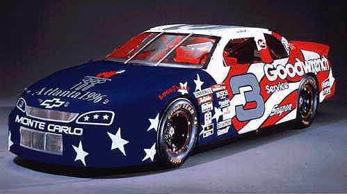 This car was drove by Dale in the 1996 Select. This car was dedicated to the Olympic games in Atlanta. 